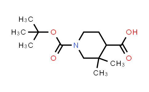CAS No. 1638771-27-3, 1-[(Tert-butoxy)carbonyl]-3,3-dimethylpiperidine-4-carboxylic acid