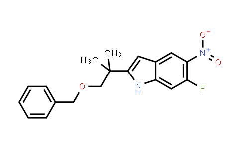 CAS No. 1638771-94-4, 2-(1-(Benzyloxy)-2-methylpropan-2-yl)-6-fluoro-5-nitro-1H-indole