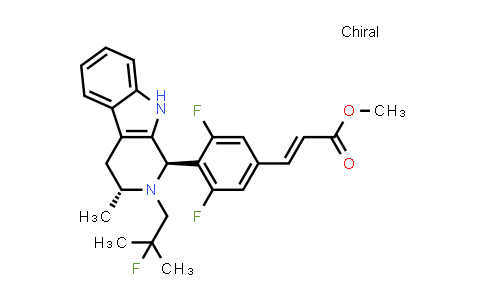 CAS No. 1639042-35-5, Methyl (E)-3-[3,5-difluoro-4-[(1R,3R)-2-(2-fluoro-2-methylpropyl)-3-methyl-2,3,4,9-tetrahydro-1H-pyrido[3,4-b]indol-1-yl]phenyl]acrylate