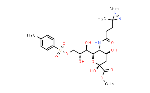 MC529907 | 1639411-90-7 | (2R,4S,5R,6R)-Methyl 6-((1R,2R)-1,2-dihydroxy-3-(tosyloxy)propyl)-2,4-dihydroxy-5-(3-(3-methyl-3H-diazirin-3-yl)propanamido)tetrahydro-2H-pyran-2-carboxylate