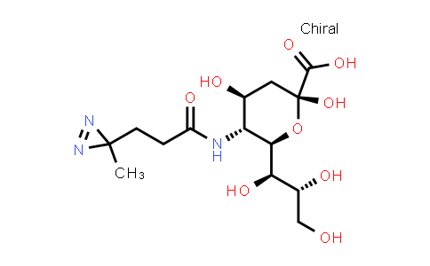 CAS No. 1639411-93-0, (2R,4S,5R,6R)-2,4-Dihydroxy-5-(3-(3-methyl-3H-diazirin-3-yl)propanamido)-6-((1R,2R)-1,2,3-trihydroxypropyl)tetrahydro-2H-pyran-2-carboxylic acid