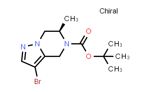CAS No. 1639881-14-3, tert-Butyl (6R)-3-bromo-6-methyl-4H,5H,6H,7H-pyrazolo[1,5-a]pyrazine-5-carboxylate