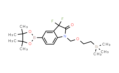 CAS No. 1639957-31-5, 3,3-Difluoro-5-(4,4,5,5-tetramethyl-1,3,2-dioxaborolan-2-yl)-1-((2-(trimethylsilyl)ethoxy)methyl)indolin-2-one