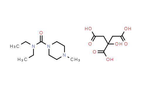CAS No. 1642-54-2, Diethylcarbamazine (citrate)
