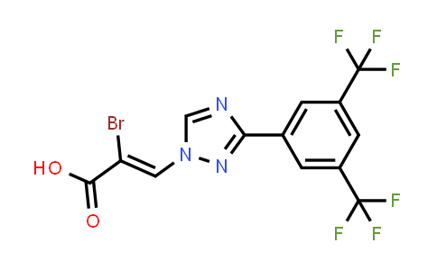 CAS No. 1642300-91-1, (Z)-3-(3-(3,5-bis(trifluoromethyl)phenyl)-1H-1,2,4-triazol-1-yl)-2-bromoacrylic acid