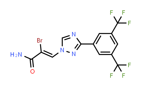 DY529955 | 1642300-92-2 | 2-Propenamide, 3-[3-[3,5-bis(trifluoromethyl)phenyl]-1H-1,2,4-triazol-1-yl]-2-bromo-, (2Z)-