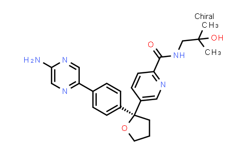 CAS No. 1643809-55-5, (S)-5-(2-(4-(5-aminopyrazin-2-yl)phenyl)tetrahydrofuran-2-yl)-N-(2-hydroxy-2-methylpropyl)picolinamide