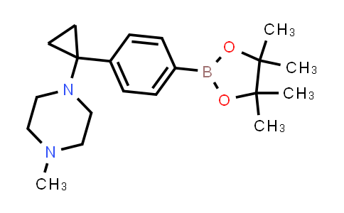 CAS No. 1643923-77-6, 1-Methyl-4-{1-[4-(tetramethyl-1,3,2-dioxaborolan-2-yl)phenyl]cyclopropyl}piperazine