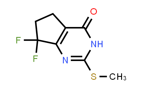 CAS No. 1644414-74-3, 7,7-Difluoro-2-(methylthio)-6,7-dihydro-3H-cyclopenta[d]pyrimidin-4(5H)-one