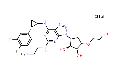 CAS No. 1644461-85-7, (1S,2S,3R,5S)-3-(7-(((1R,2S)-2-(3,4-difluorophenyl)cyclopropyl)amino)-5-(propylsulfinyl)-3H-[1,2,3]triazolo[4,5-d]pyrimidin-3-yl)-5-(2-hydroxyethoxy)cyclopentane-1,2-diol