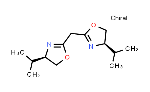 CAS No. 164976-63-0, (4R,4'R)-2,2'-methylenebis[4,5-dihydro-4-(1-methylethyl)oxazole]