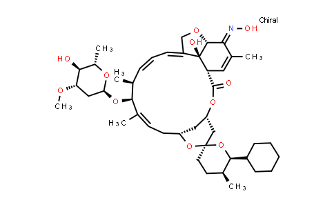 CAS No. 165108-07-6, Avermectin A1a, 25-cyclohexyl-4'-O-de(2,6-dideoxy-3-O-methyl-α-L-arabino-hexopyranosyl)-5-demethoxy-25-de(1-methylpropyl)-22,23-dihydro-5-(hydroxyimino)-