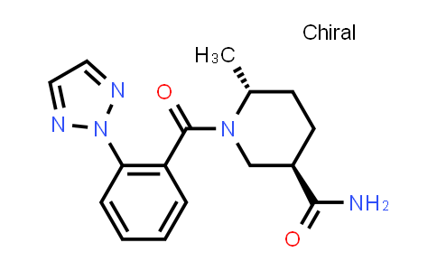 CAS No. 1651166-83-4, 3-Piperidinecarboxamide, 6-methyl-1-[2-(2H-1,2,3-triazol-2-yl)benzoyl]-, (3R,6R)-