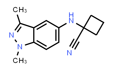 CAS No. 1655488-82-6, 1-[(1,3-Dimethyl-1H-indazol-5-yl)amino]cyclobutane-1-carbonitrile