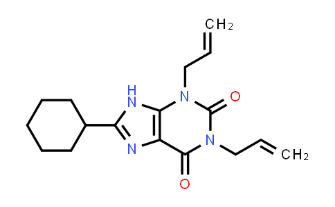CAS No. 165746-13-4, 1H-Purine-2,6-dione, 8-cyclohexyl-3,9-dihydro-1,3-di-2-propen-1-yl-