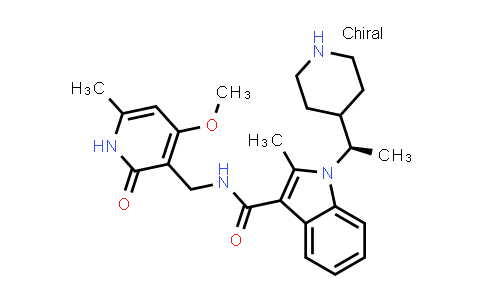 1659299-37-2 | (R)-N-((4-Methoxy-6-methyl-2-oxo-1,2-dihydropyridin-3-yl)methyl)-2-methyl-1-(1-(piperidin-4-yl)ethyl)-1H-indole-3-carboxamide
