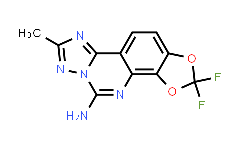 CAS No. 1670257-15-4, 2,2-Difluoro-8-methyl-1,3-dioxolo[4,5-h][1,2,4]triazolo[1,5-c]quinazolin-5-amine