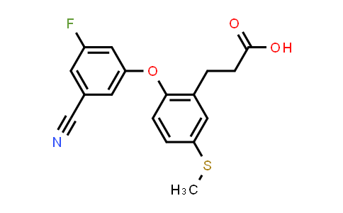 CAS No. 1672665-67-6, 3-[2-(3-Cyano-5-fluorophenoxy)-5-methylsulfanylphenyl]propanoic acid