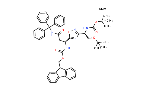 CAS No. 1673535-01-7, Carbamic acid, N-[(1S)-1-[3-[(1R)-2-(1,1-dimethylethoxy)-1-[[(1,1-dimethylethoxy)carbonyl]amino]ethyl]-1,2,4-oxadiazol-5-yl]-3-oxo-3-[(triphenylmethyl)amino]propyl]-, 9H-fluoren-9-ylmethyl ester