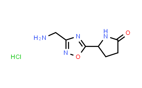 CAS No. 1674389-96-8, 5-(3-(Aminomethyl)-1,2,4-oxadiazol-5-yl)pyrrolidin-2-one hydrochloride
