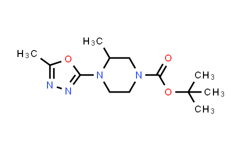 CAS No. 1677705-58-6, tert-Butyl 3-methyl-4-(5-methyl-1,3,4-oxadiazol-2-yl)piperazine-1-carboxylate