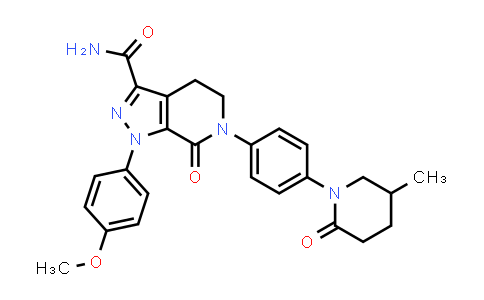 CAS No. 1686149-74-5, 1-(4-Methoxyphenyl)-6-(4-(5-methyl-2-oxopiperidin-1-yl)phenyl)-7-oxo-4,5,6,7-tetrahydro-1H-pyrazolo[3,4-c]pyridine-3-carboxamide