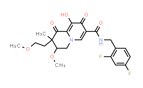 CAS No. 1690331-06-6, N-(2,4-difluorobenzyl)-9-hydroxy-3-methoxy-2-(2-methoxyethyl)-2-methyl-1,8-dioxo-2,3,4,8-tetrahydro-1H-quinolizine-7-carboxamide