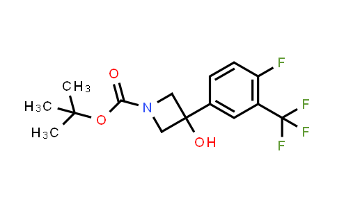 CAS No. 1694286-57-1, tert-Butyl 3-[4-fluoro-3-(trifluoromethyl)phenyl]-3-hydroxyazetidine-1-carboxylate