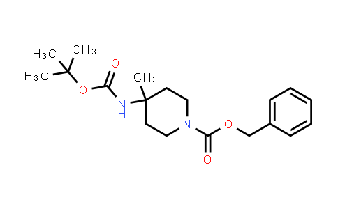 CAS No. 169750-60-1, benzyl 4-((tert-butoxycarbonyl)amino)-4-methylpiperidine-1-carboxylate