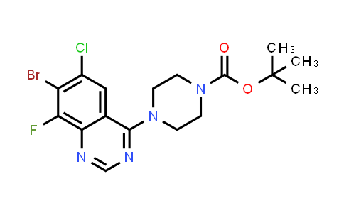 CAS No. 1698027-20-1, tert-Butyl 4-(7-bromo-6-chloro-8-fluoroquinazolin-4-yl)piperazine-1-carboxylate
