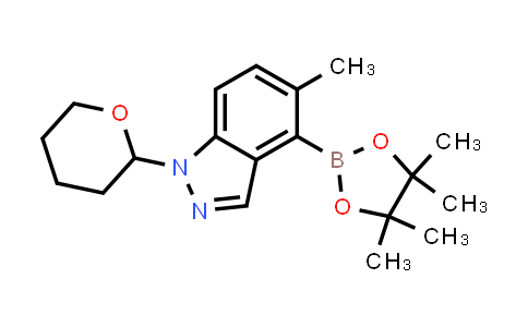 CAS No. 1698028-42-0, 5-Methyl-1-(oxan-2-yl)-4-(4,4,5,5-tetramethyl-1,3,2-dioxaborolan-2-yl)-1H-indazole