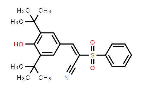 CAS No. 170449-05-5, (E)-3-(3,5-di-Tert-butyl-4-hydroxyphenyl)-2-(phenylsulfonyl)acrylonitrile