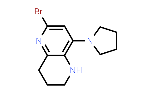 CAS No. 1706439-92-0, 6-Bromo-8-(pyrrolidin-1-yl)-1,2,3,4-tetrahydro-1,5-naphthyridine