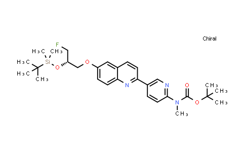 CAS No. 1707147-23-6, Carbamic acid, N-[5-[6-[(2S)-2-[[(1,1-dimethylethyl)dimethylsilyl]oxy]-3-fluoropropoxy]-2-quinolinyl]-2-pyridinyl]-N-methyl-, 1,1-dimethylethyl ester