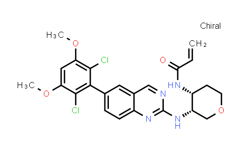 CAS No. 1707289-24-4, N-((3R,4R)-3-((6-(2,6-dichloro-3,5-dimethoxyphenyl)quinazolin-2-yl)amino)tetrahydro-2H-pyran-4-yl)acrylamide