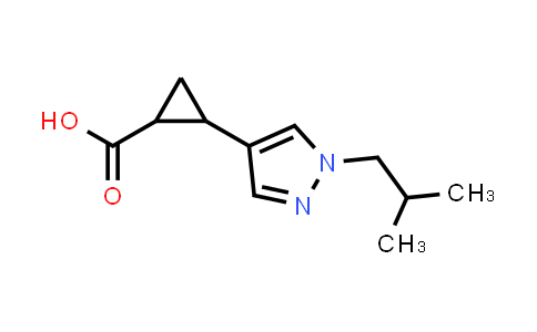 CAS No. 1707369-55-8, 2-[1-(2-Methylpropyl)-1H-pyrazol-4-yl]cyclopropane-1-carboxylic acid