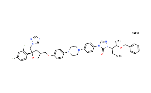 CAS No. 170985-86-1, D-threo-Pentitol, 2,5-anhydro-1,3,4-trideoxy-2-C-(2,4-difluorophenyl)-4-[[4-[4-[4-[1-[(1S,2S)-1-ethyl-2-(phenylmethoxy)propyl]-1,5-dihydro-5-oxo-4H-1,2,4-triazol-4-yl]phenyl]-1-piperazinyl]phenoxy]methyl]-1-(1H-1,2,4-triazol-1-yl)-