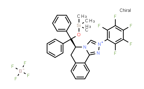 CAS No. 1710476-23-5, (S)-5-[Diphenyl[(trimethylsilyl)oxy]methyl]-5,6-dihydro-2-(2,3,4,5,6-pentafluorophenyl)-1,2,4-triazolo[3,4-a]isoquinolin-2-ium Tetrafluoroborate