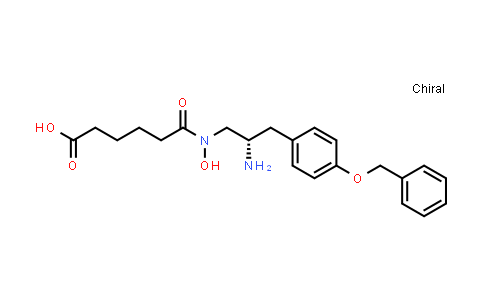 CAS No. 171435-39-5, Hexanoic acid, 6-[[(2S)-2-amino-3-[4-(phenylmethoxy)phenyl]propyl]hydroxyamino]-6-oxo-