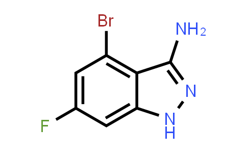 CAS No. 1715912-85-8, 4-Bromo-6-fluoro-1H-indazol-3-amine