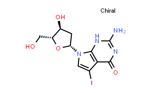 CAS No. 172163-62-1, 2-Amino-7-((2R,4S,5R)-4-hydroxy-5-(hydroxymethyl)tetrahydrofuran-2-yl)-5-iodo-1H-pyrrolo[2,3-d]pyrimidin-4(7H)-one