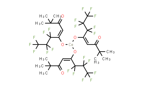 CAS No. 172424-98-5, Tris(6,6,7,7,8,8,8-heptafluoro-2,2-dimethyl-3,5-octanedionate)cerium(III)