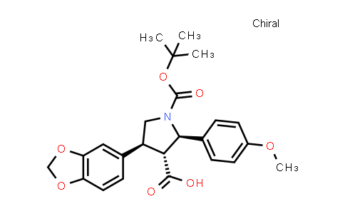 CAS No. 173864-48-7, (2R,3R,4S)-4-(benzo[d][1,3]dioxol-5-yl)-1-(tert-butoxycarbonyl)-2-(4-methoxyphenyl)pyrrolidine-3-carboxylic acid