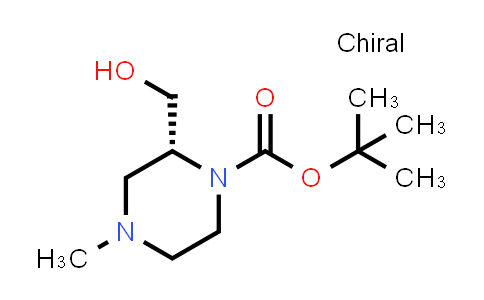 CAS No. 173966-32-0, tert-Butyl (R)-2-(hydroxymethyl)-4-methylpiperazine-1-carboxylate