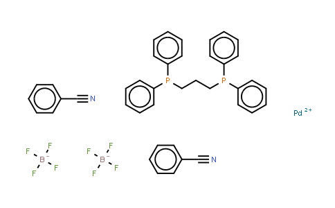 CAS No. 175079-12-6, Palladium(II)[1,3-bis(diphenylphosphino)propane]-bis(benzonitrile)-bis-tetrafluoroborate
