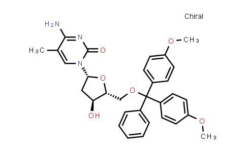 CAS No. 176755-83-2, 4-Amino-1-((2R,4S,5R)-5-((bis(4-methoxyphenyl)(phenyl)methoxy)methyl)-4-hydroxytetrahydrofuran-2-yl)-5-methylpyrimidin-2(1H)-one