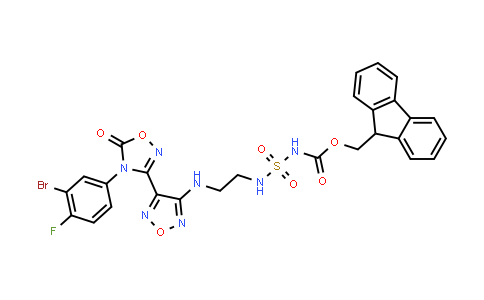 CAS No. 1771804-78-4, (9H-fluoren-9-yl)methyl N-(2-((4-(4-(3-bromo-4-fluorophenyl)-5-oxo-4,5-dihydro-1,2,4-oxadiazol-3-yl)-1,2,5-oxadiazol-3-yl)amino)ethyl)sulfamoylcarbamate