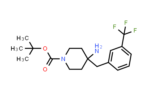 CAS No. 1774904-88-9, tert-Butyl 4-amino-4-(3-(trifluoromethyl)benzyl)piperidine-1-carboxylate