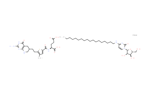 CAS No. 177587-08-5, 2(1H)-Pyrimidinone, 1-β-D-arabinofuranosyl-4-(octadecylamino)- N-[[5-[2-(2-Amino-3,4,5,6,7,8-hexahydro-4-oxopyrido[2,3-d]pyrimidin-6-yl)ethyl]-4-methyl-2-thienyl]carbonyl]-L-glutamic acid