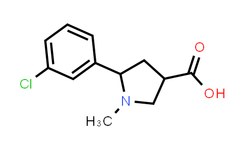 CAS No. 1779982-89-6, 5-(3-Chlorophenyl)-1-methylpyrrolidine-3-carboxylic acid